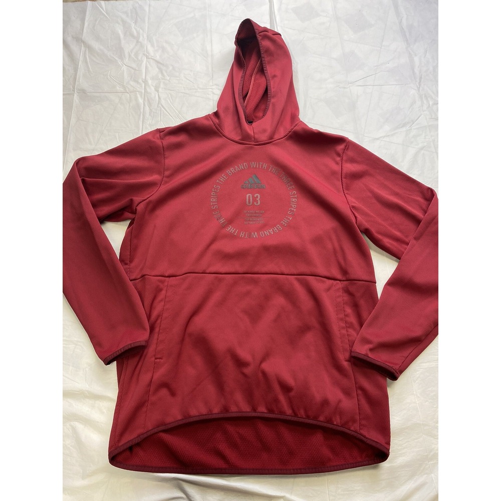 Adidas Athletic Hoodie Men's Large Pullover Sweatshirt Red